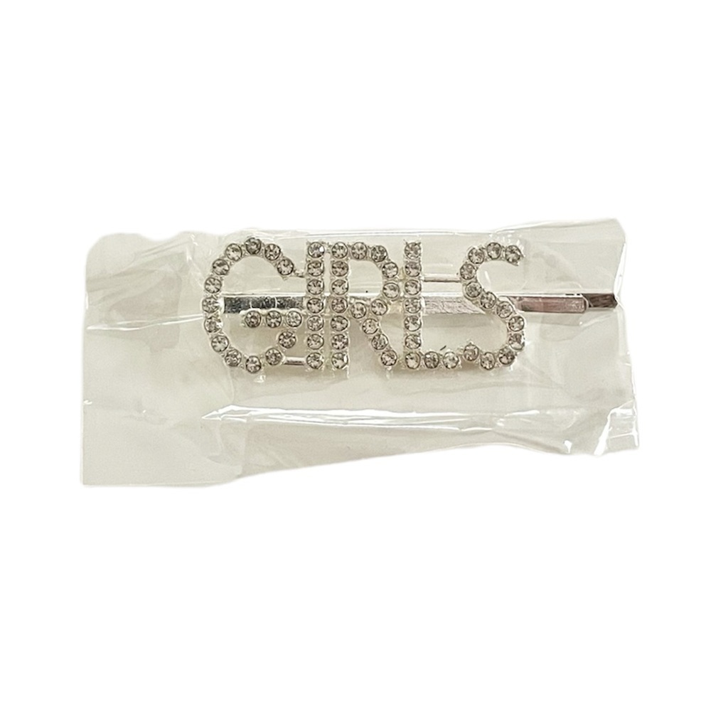 “GIRLS” Faux Diamond Studded Crystal Word Metal Hair Pin Hair Accessory